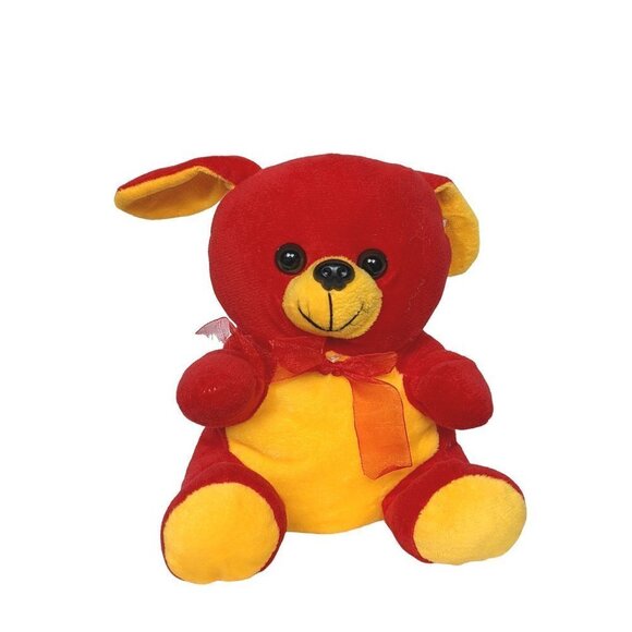 Calplush Red Gold Valentine's Puppy Dog Plush Stuffed Animal 8.5" - Picture 1 of 6